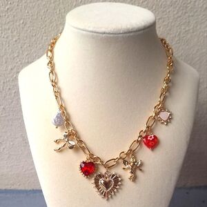 Piper-k 18+3" Necklace Cubic Zirconia  Glass Stones Natural Shell